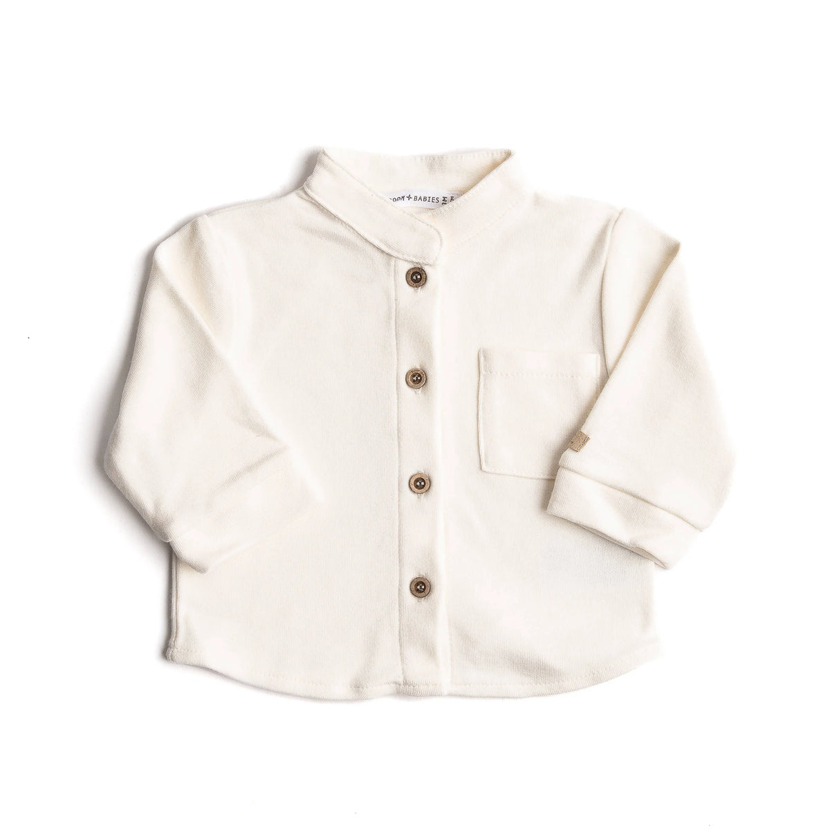 Camicia con collo coreano natural white - Bamboom
