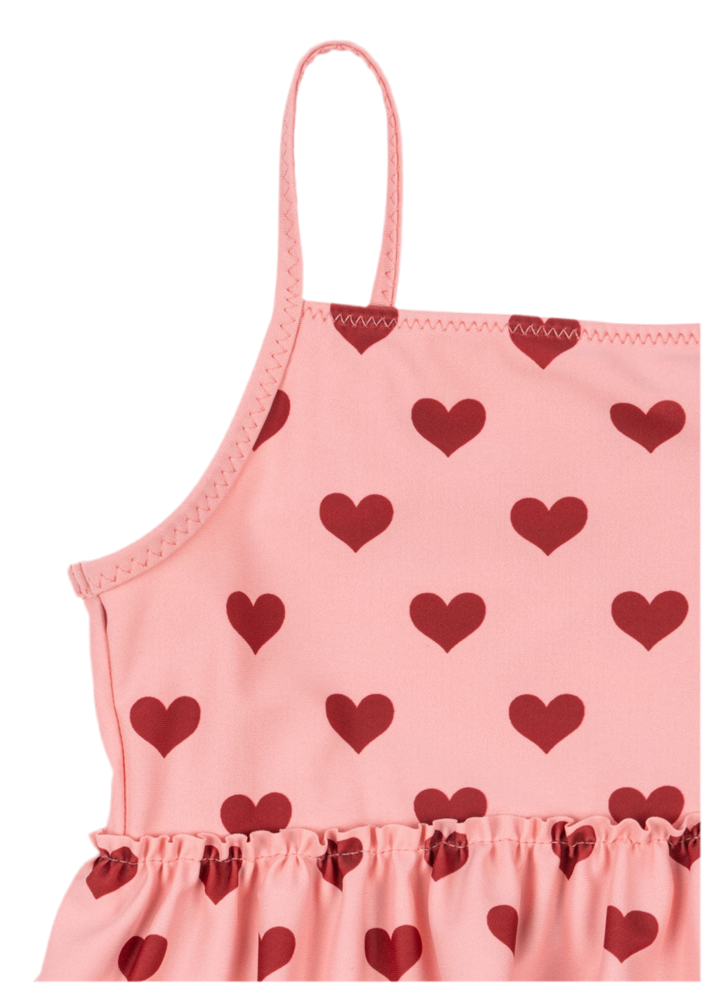 Costume da bagno manuca frill amour coeur rosa - Konges Slojd