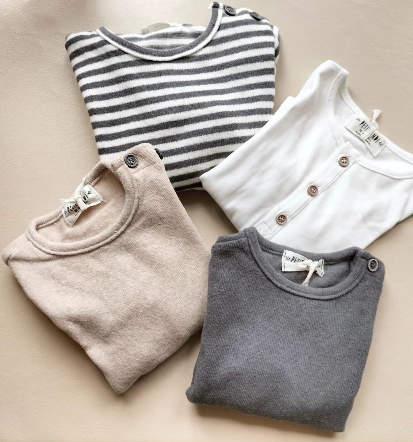 Maglietta in caldo cotone blu notte - Petit Indi