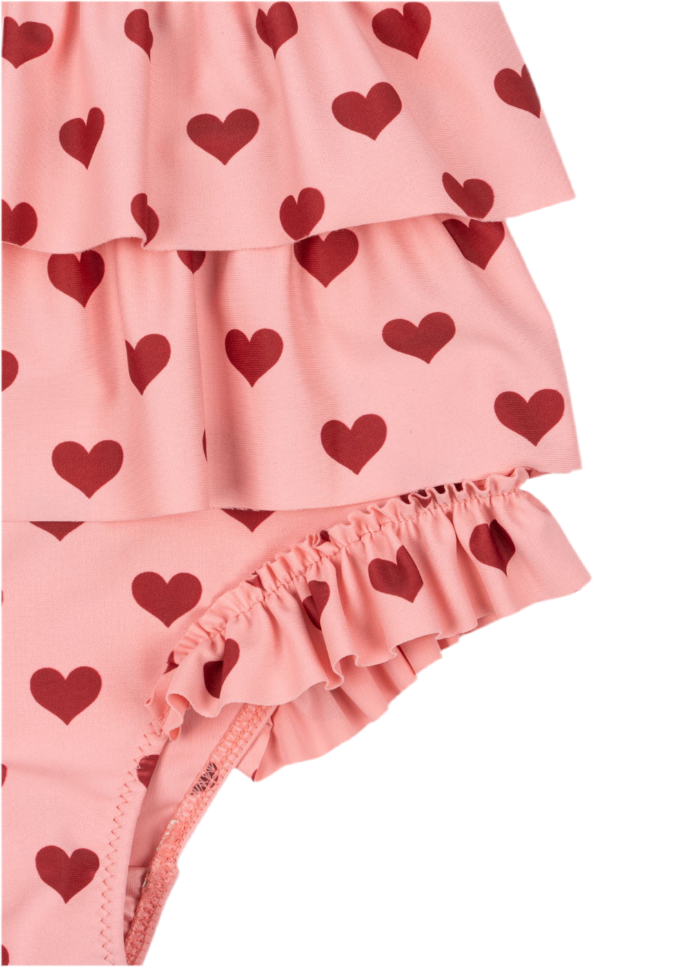 Costume da bagno manuca frill amour coeur rosa - Konges Slojd