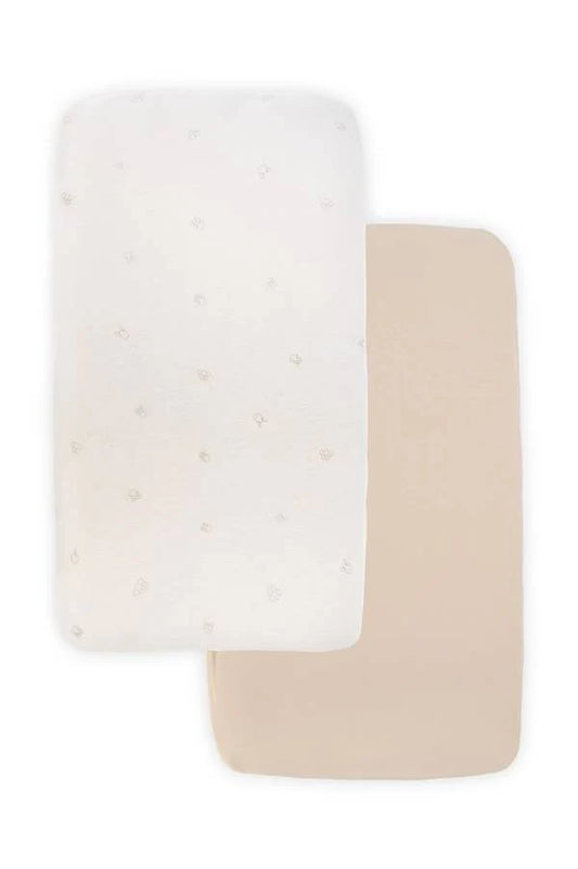 Lenzuolo con angoli culla - 2 pz ANIMAL FRIENDS SAND - Bamboom