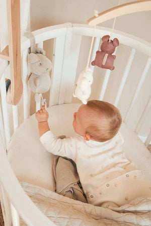 Lenzuolo con angoli culla - 2 pz ANIMAL FRIENDS SAND - Bamboom