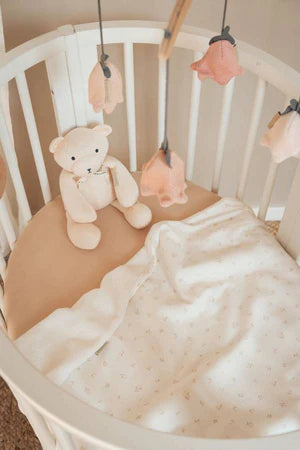 Lenzuolo con angoli culla - 2 pz ANIMAL FRIENDS SAND - Bamboom