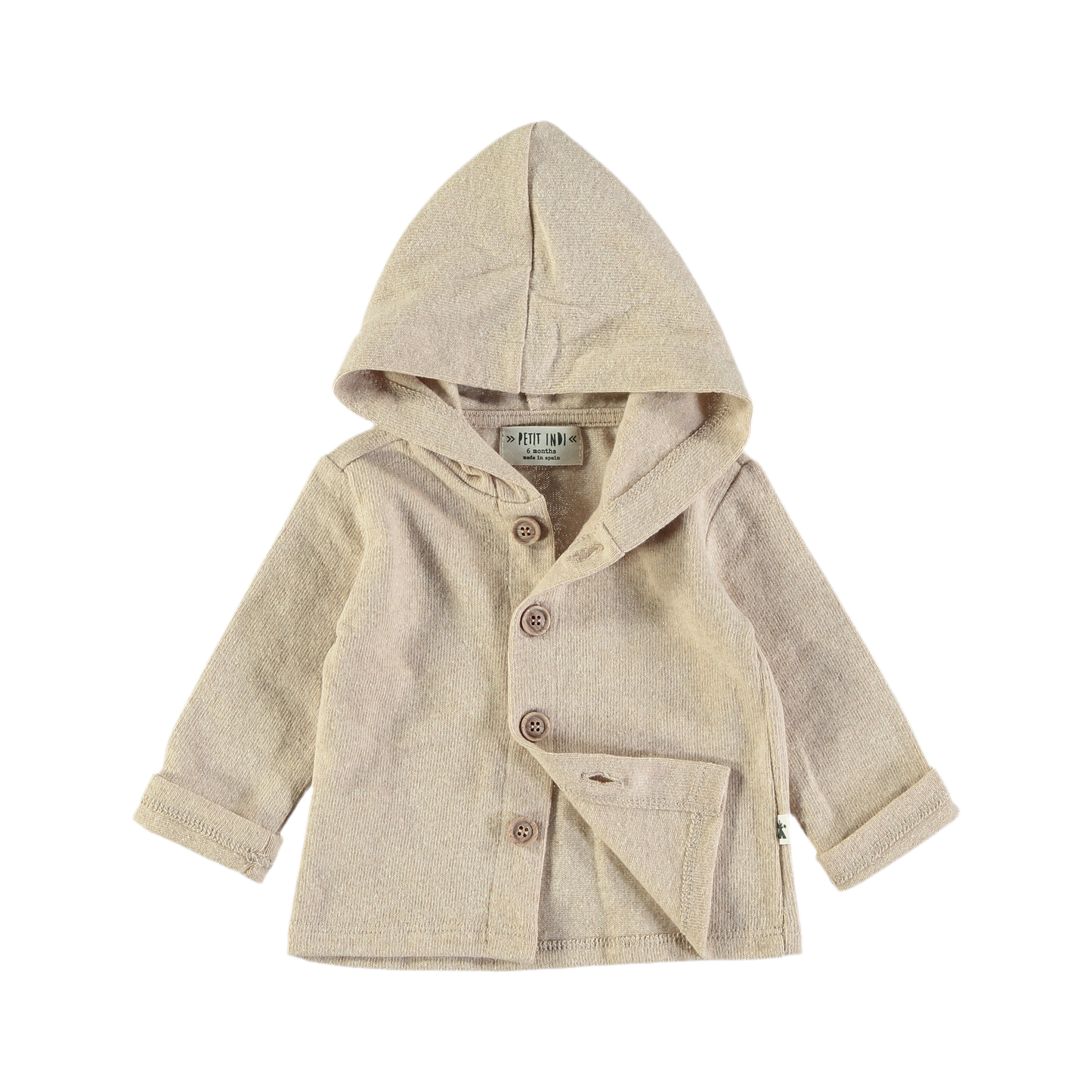 Maglia in caldo cotone con cappuccio e bottoni - Petit Indi
