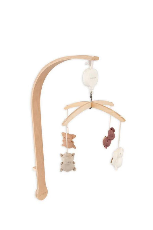 Giostrina in legno con giochini a maglia di Bambù Animal Friends - Bamboom