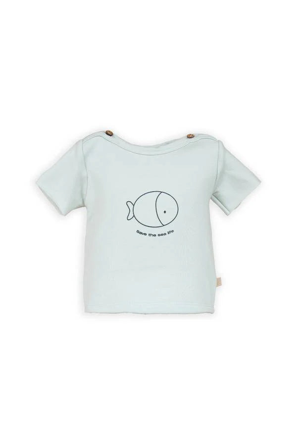 T-shirt a maniche corte con stampa BLU BLUSH - Bamboom
