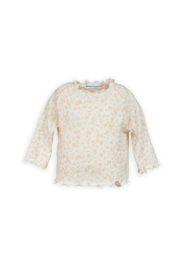 T-shirt maniche lunghe a costine PRINT PETALS - Bamboom
