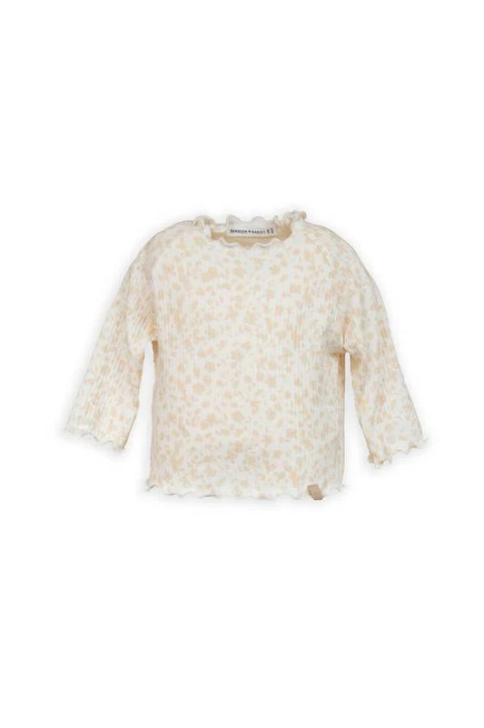 T-shirt maniche lunghe a costine PRINT PETALS - Bamboom