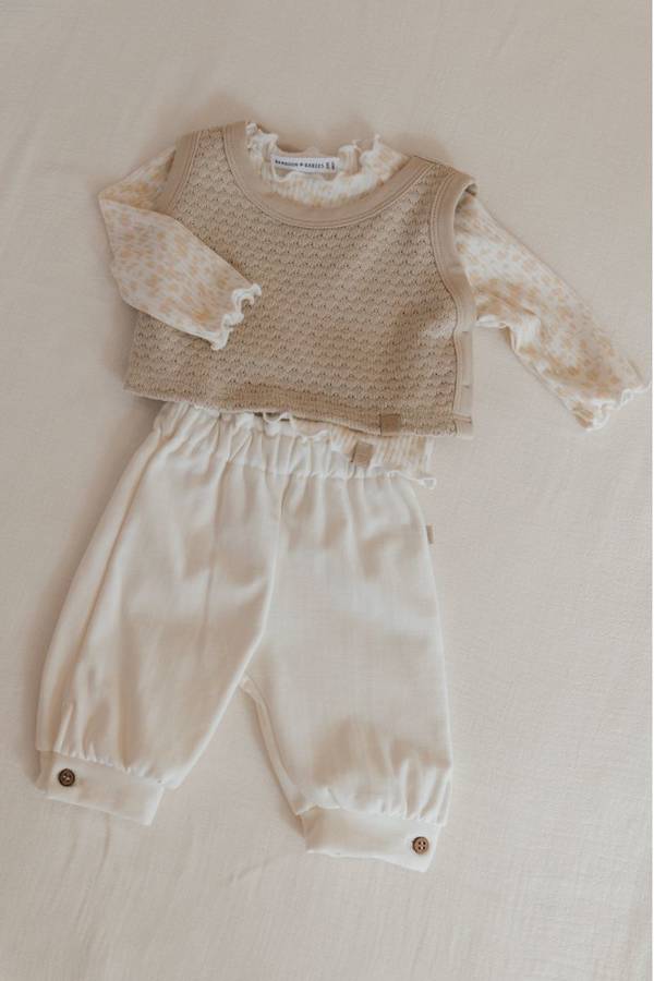 T-shirt maniche lunghe a costine PRINT PETALS - Bamboom