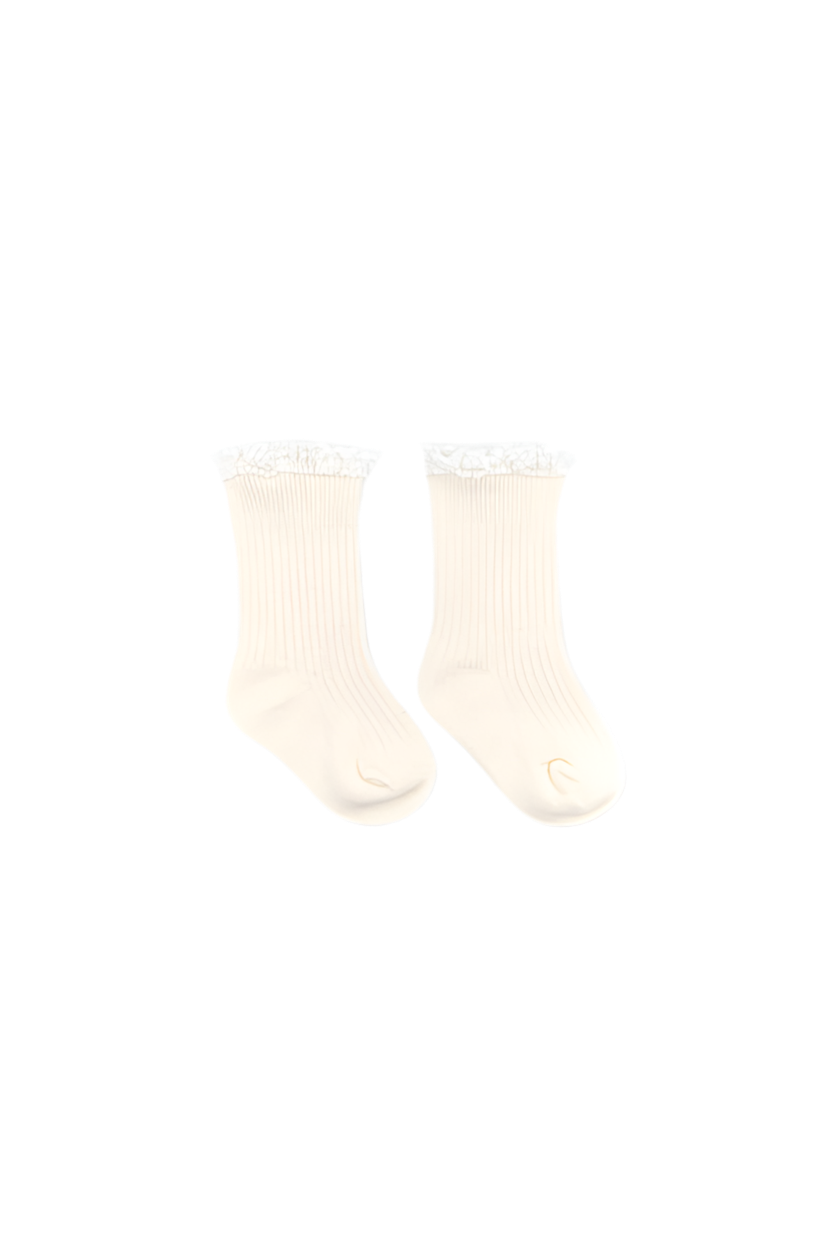 Calza Bimba con Pizzo in Bambù PANNA - Bamboon