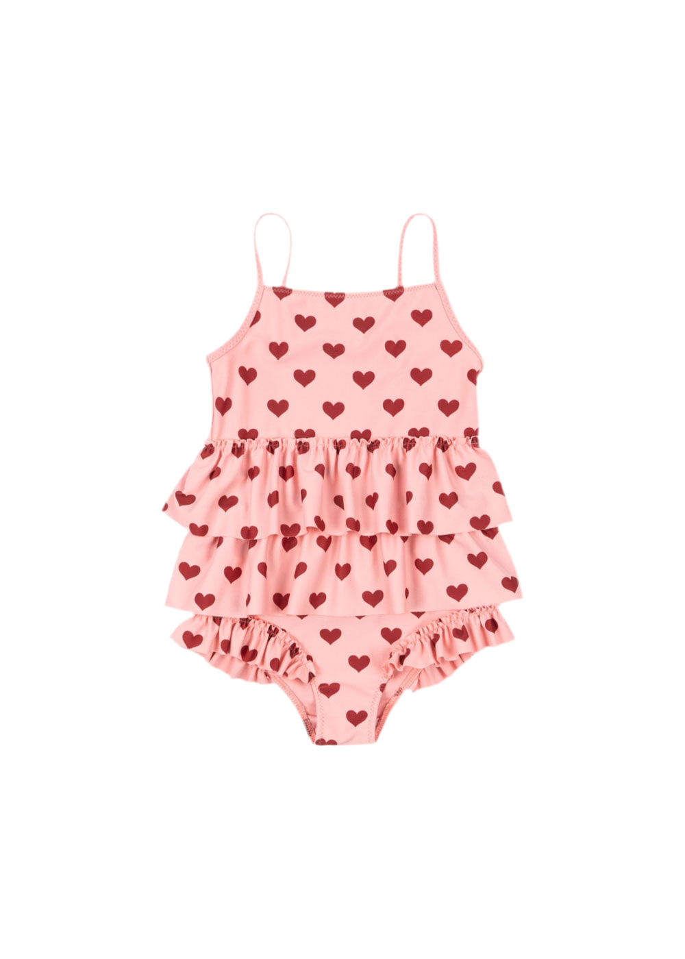 Costume da bagno manuca frill amour coeur rosa - Konges Slojd