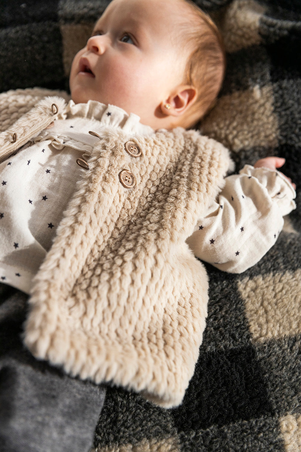 Gilet in teddy e velluto - Petit Indi