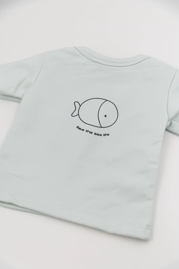 T-shirt a maniche corte con stampa BLU BLUSH - Bamboom