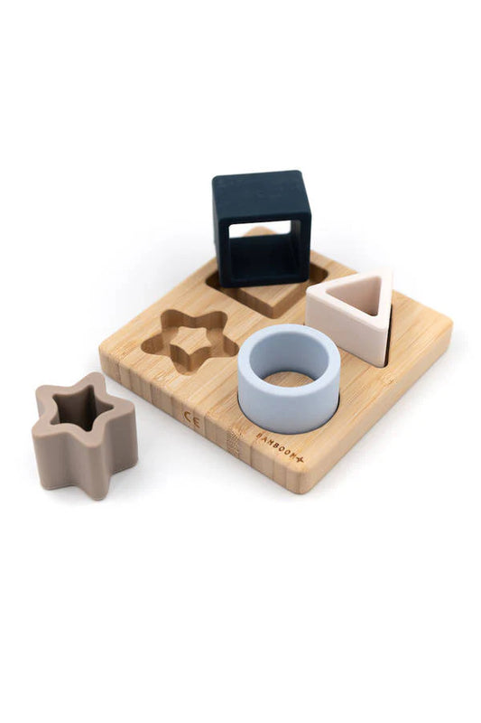 Bamboo & silicone puzzle stella Blu & Azzurro - Bamboom
