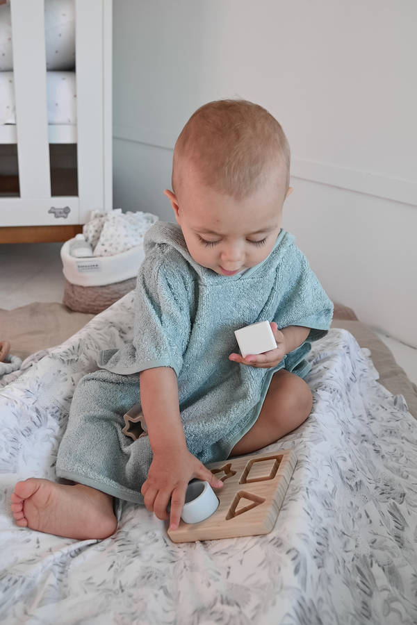 Bamboo & silicone puzzle stella Blu & Azzurro - Bamboom