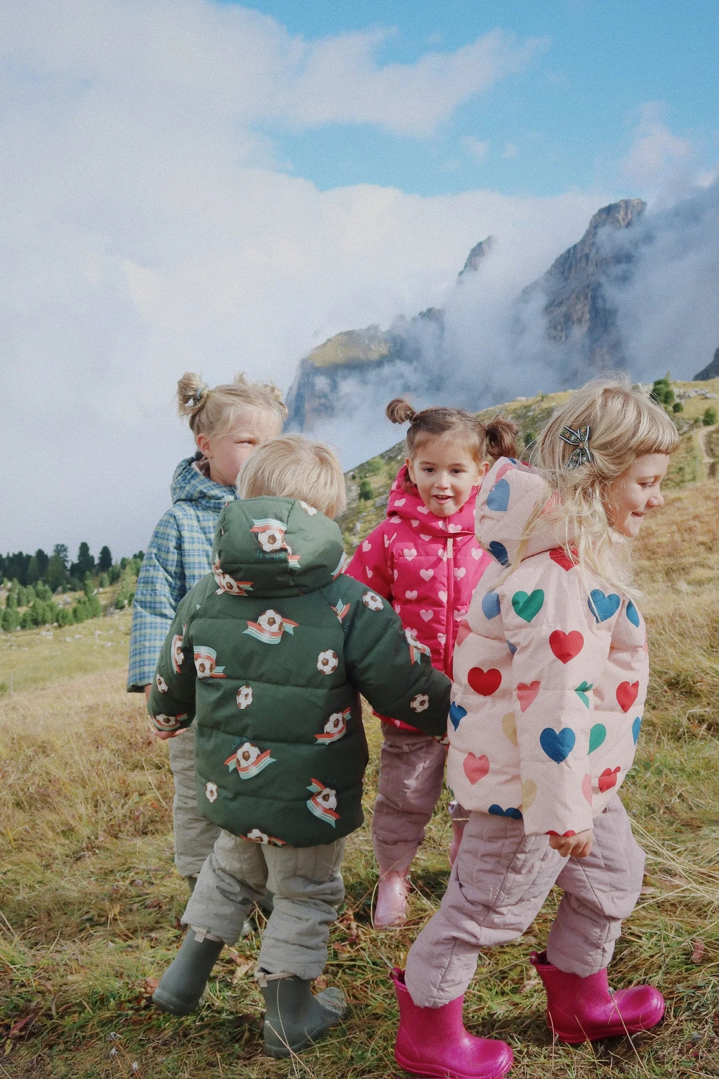 Giacca piumino cuori Nuka coeur rose - Konges Slojd