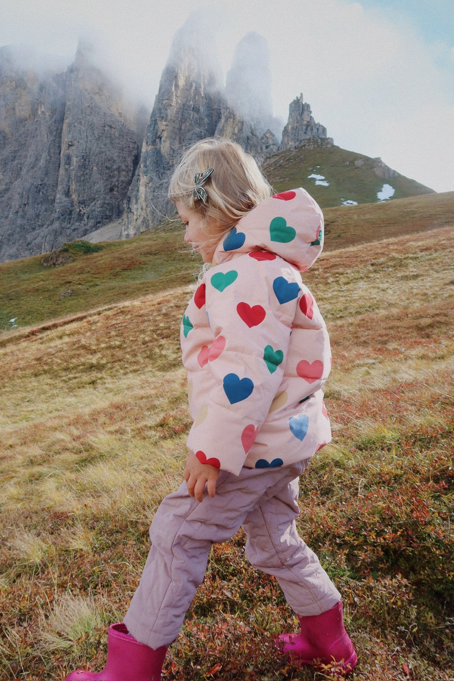 Giacca piumino cuori Nuka coeur rose - Konges Slojd