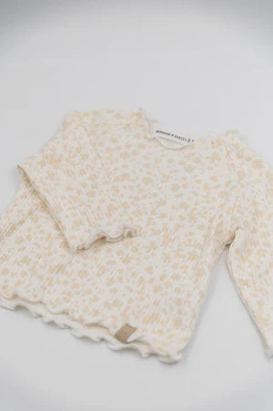 T-shirt maniche lunghe a costine PRINT PETALS - Bamboom