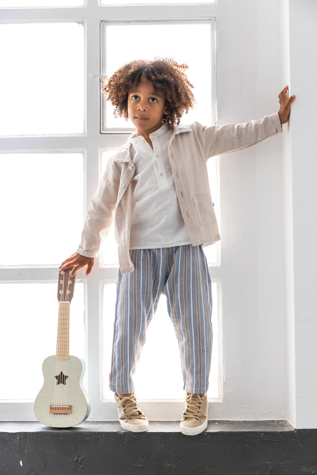 Pantaloni riga grigio - Petit Indi