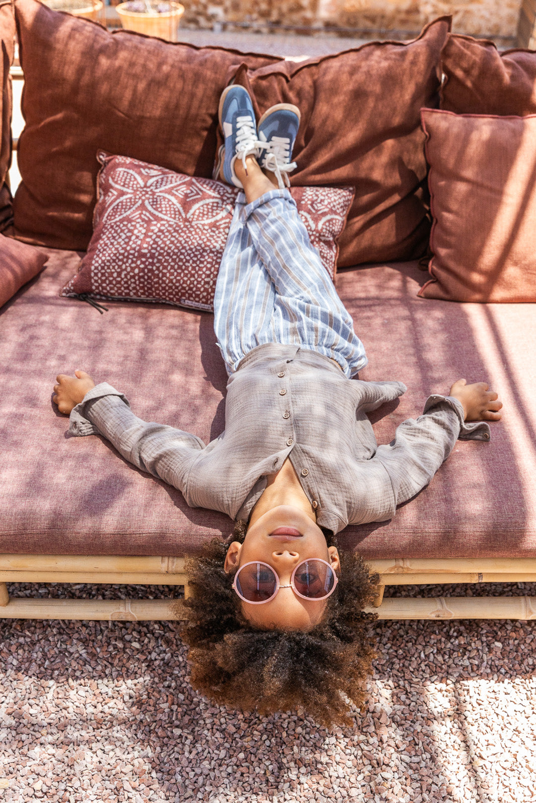 Pantaloni riga grigio - Petit Indi