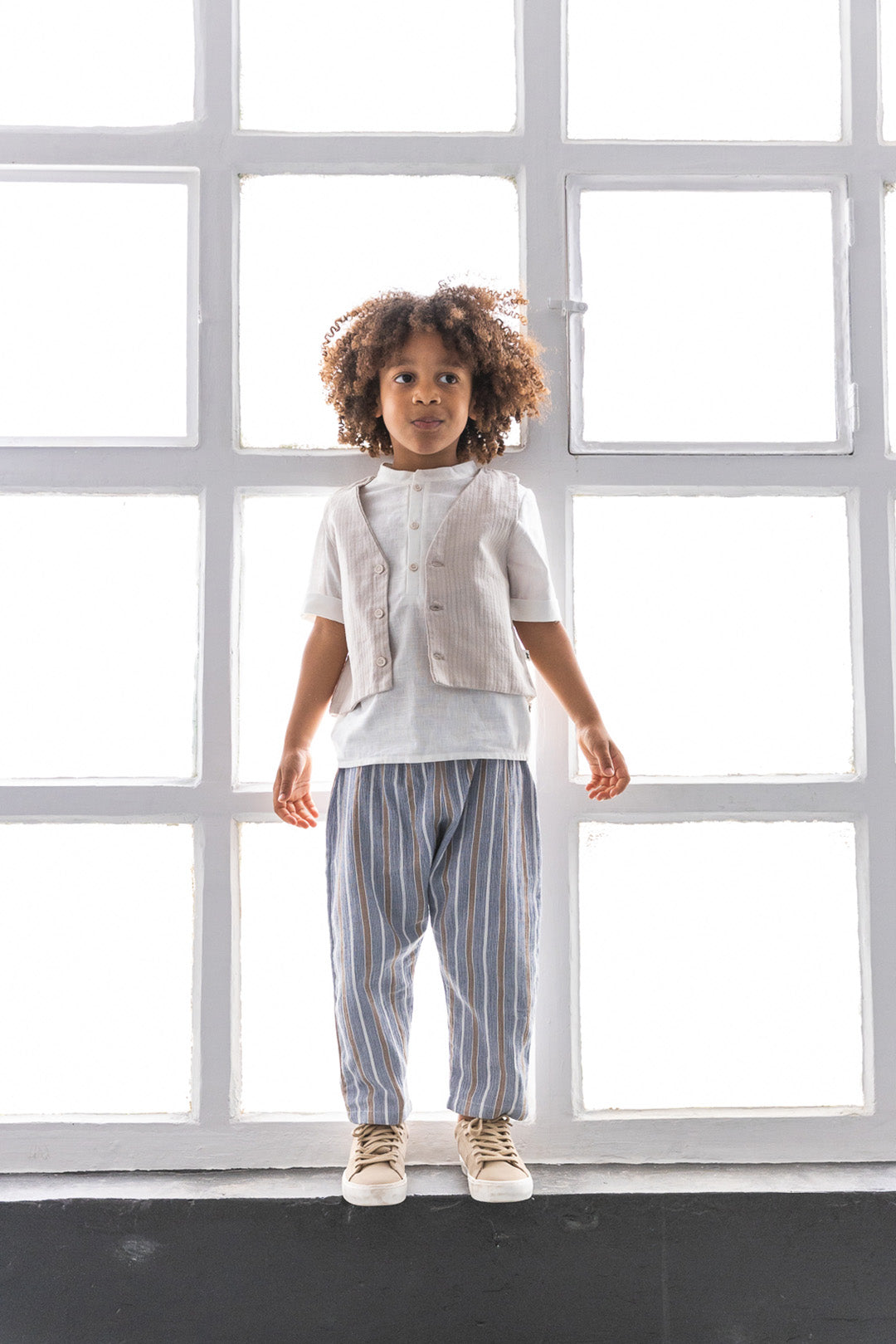 Pantaloni riga grigio - Petit Indi