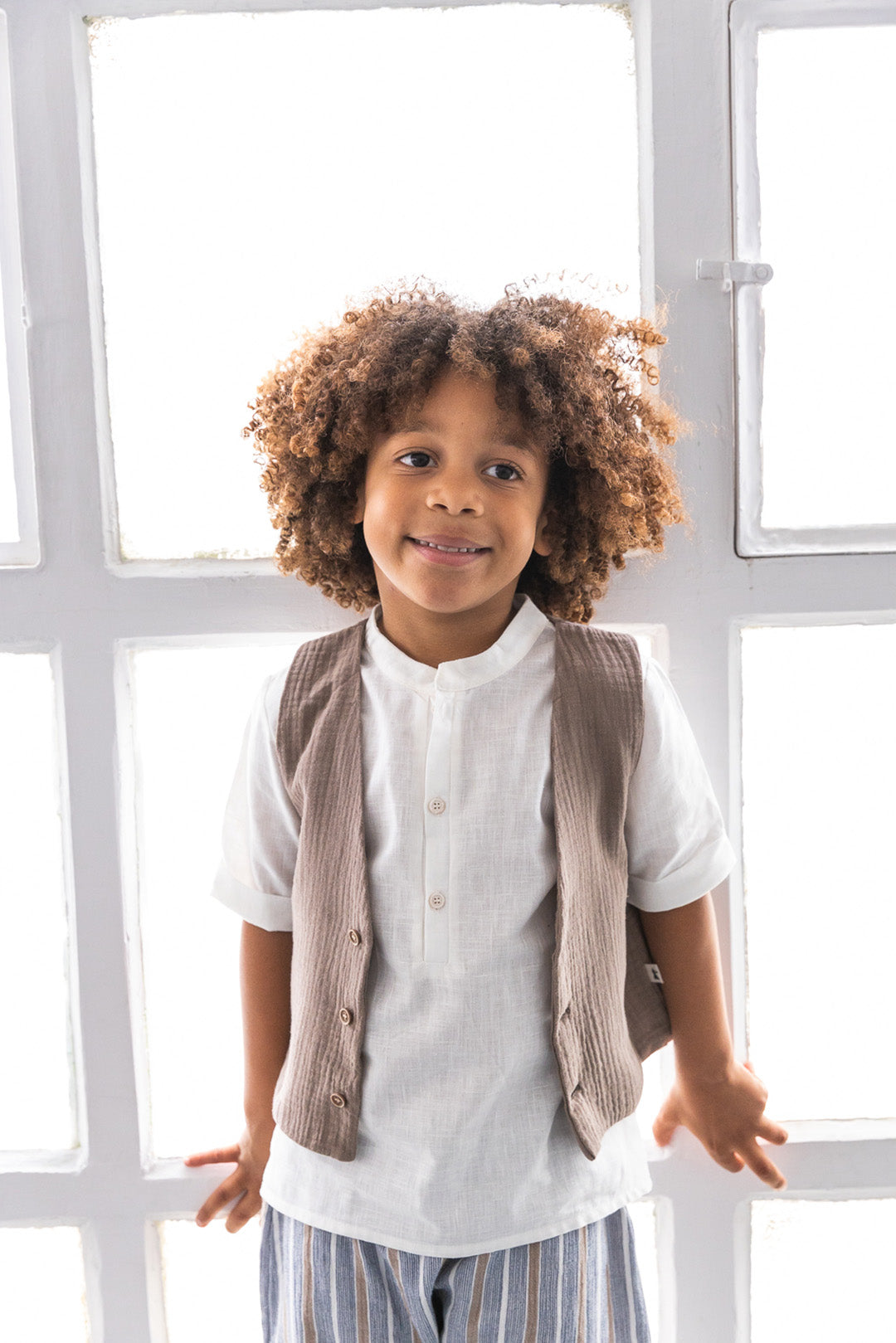 Pantaloni riga grigio - Petit Indi