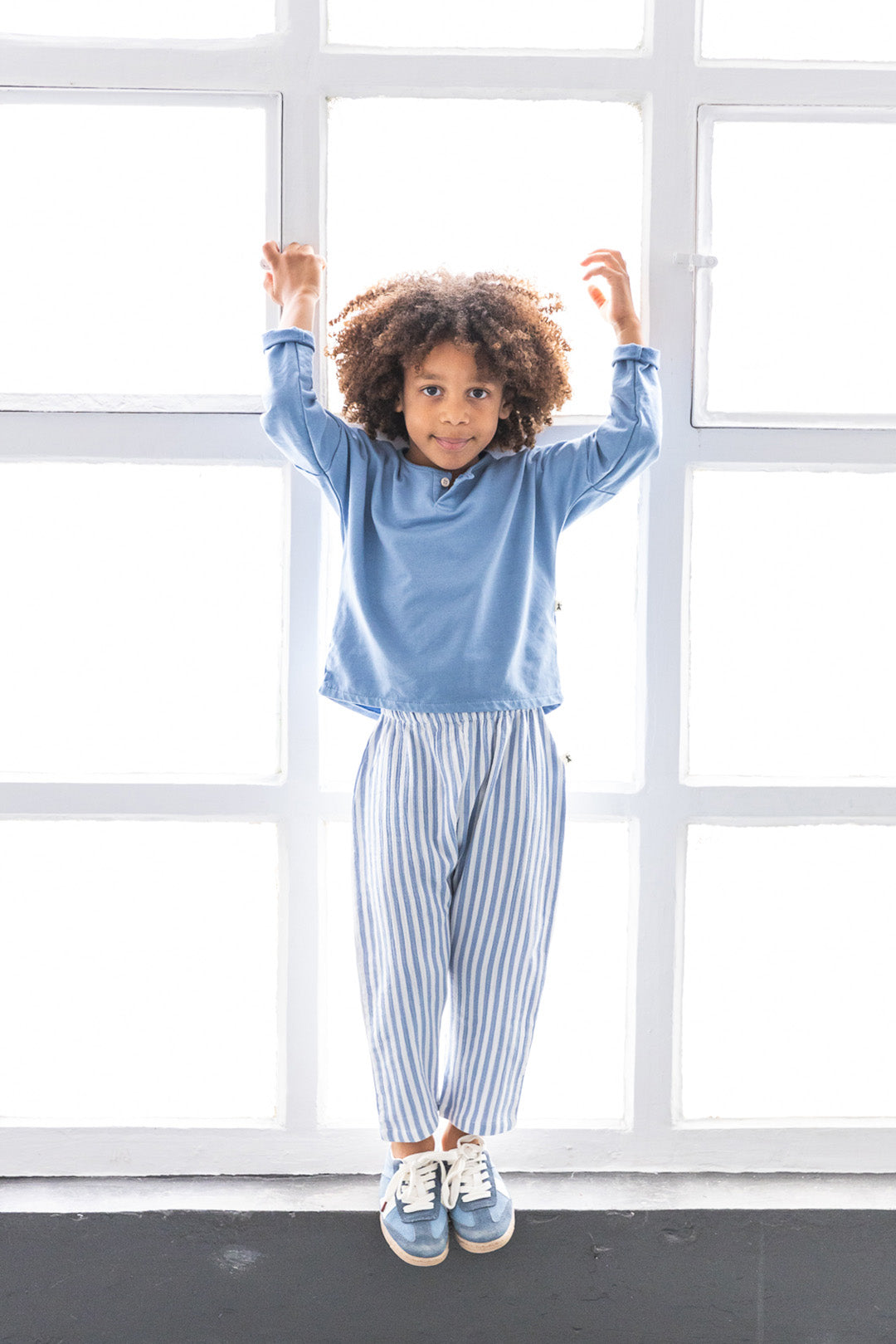 Pantaloni riga blu - Petit Indi