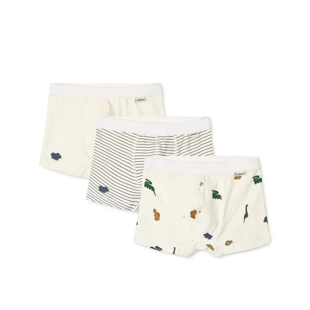Marvin Boxer confezione da 3 Mini dinosauri crema mix - Liewood