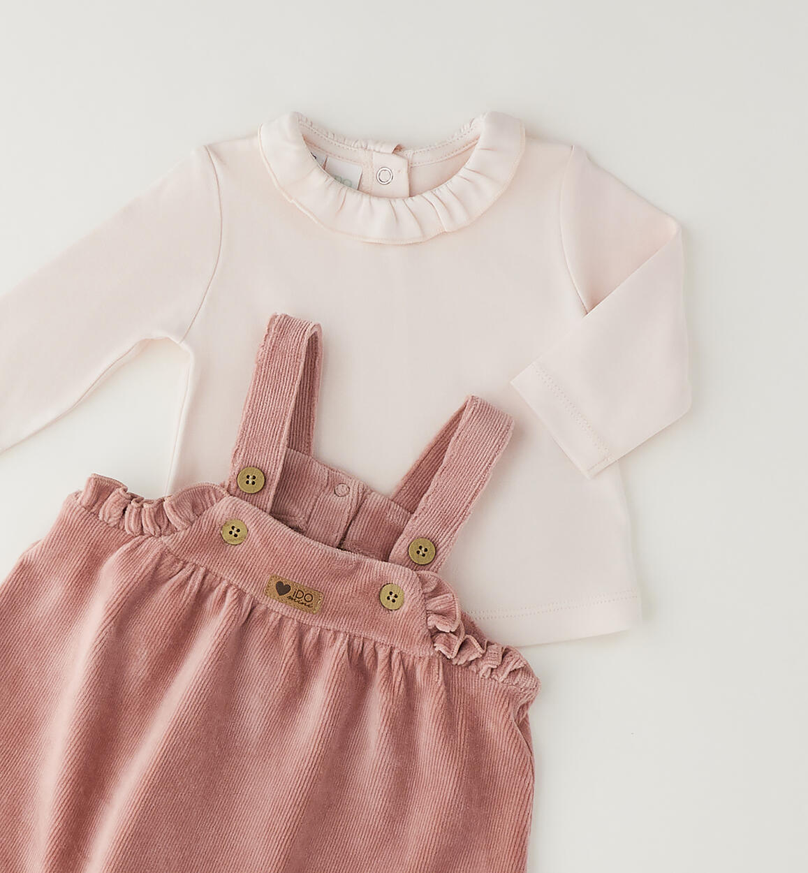 Vestito rosa in velluto con maglietta - IDo