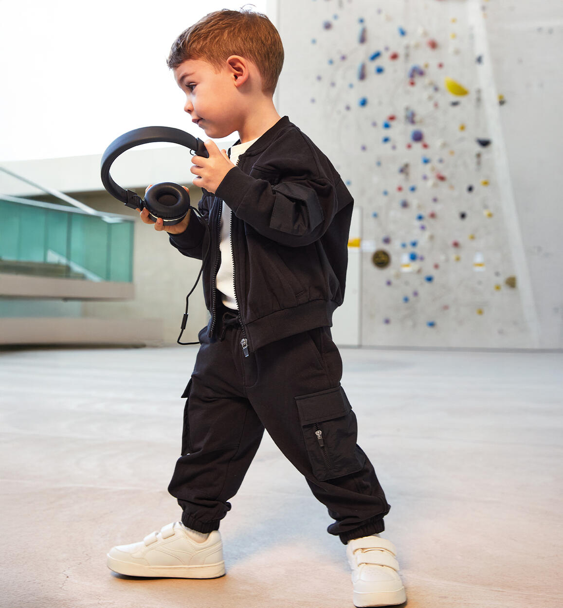 Pantalone da bambino sportivi neri con tasche - I Do