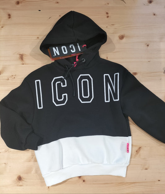 Felpa cappuccio nera - Icon