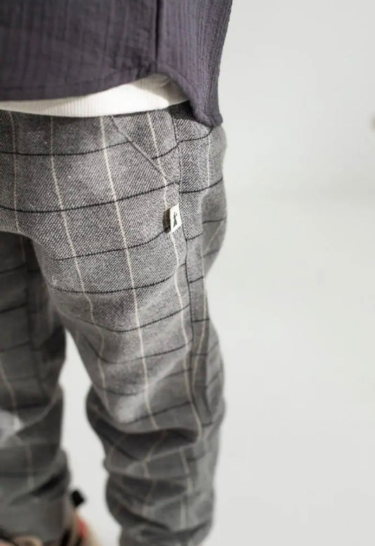 Pantaloni check con polsini - Petit Indi