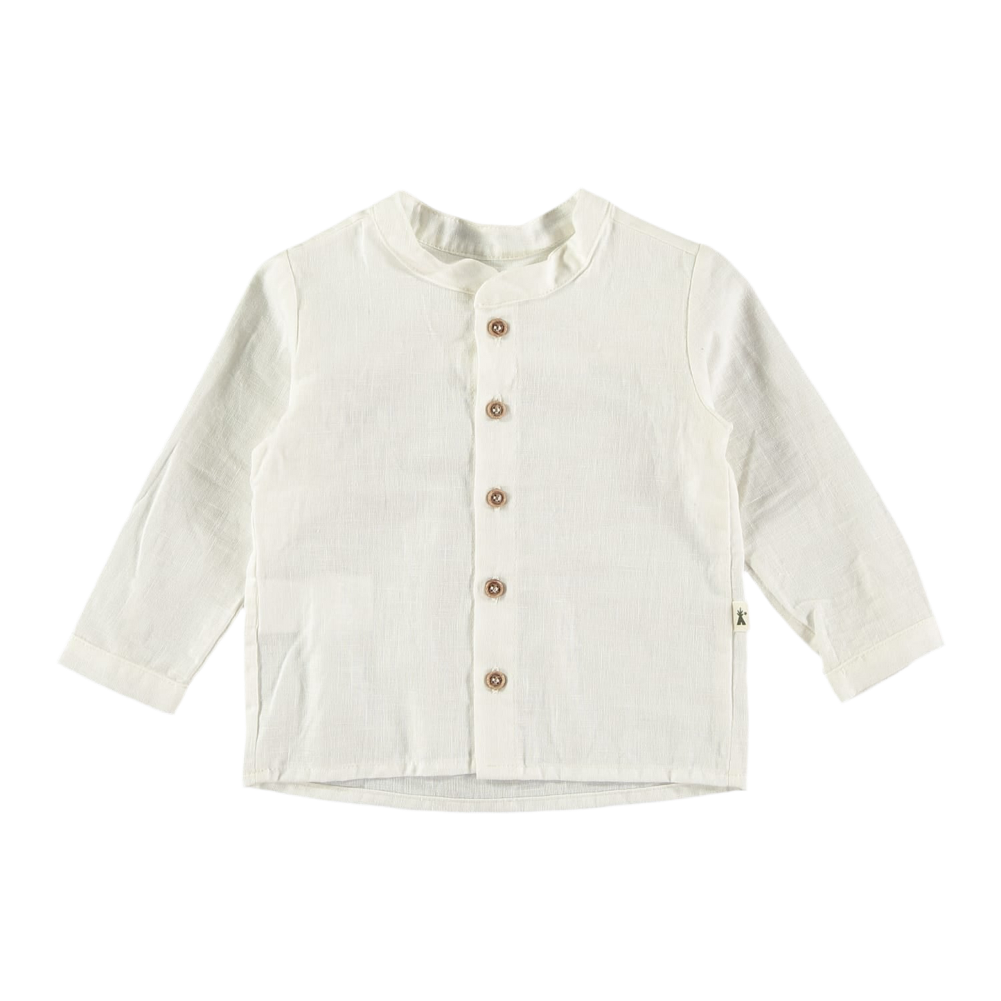 Camicia bianca con collo alla coreana - Petit Indi