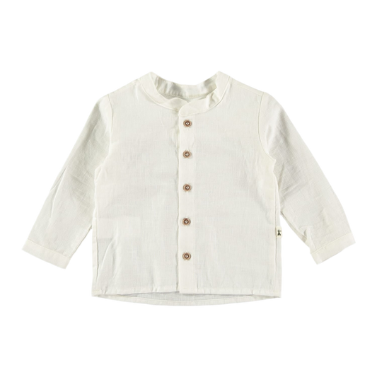 Camicia bianca con collo alla coreana - Petit Indi