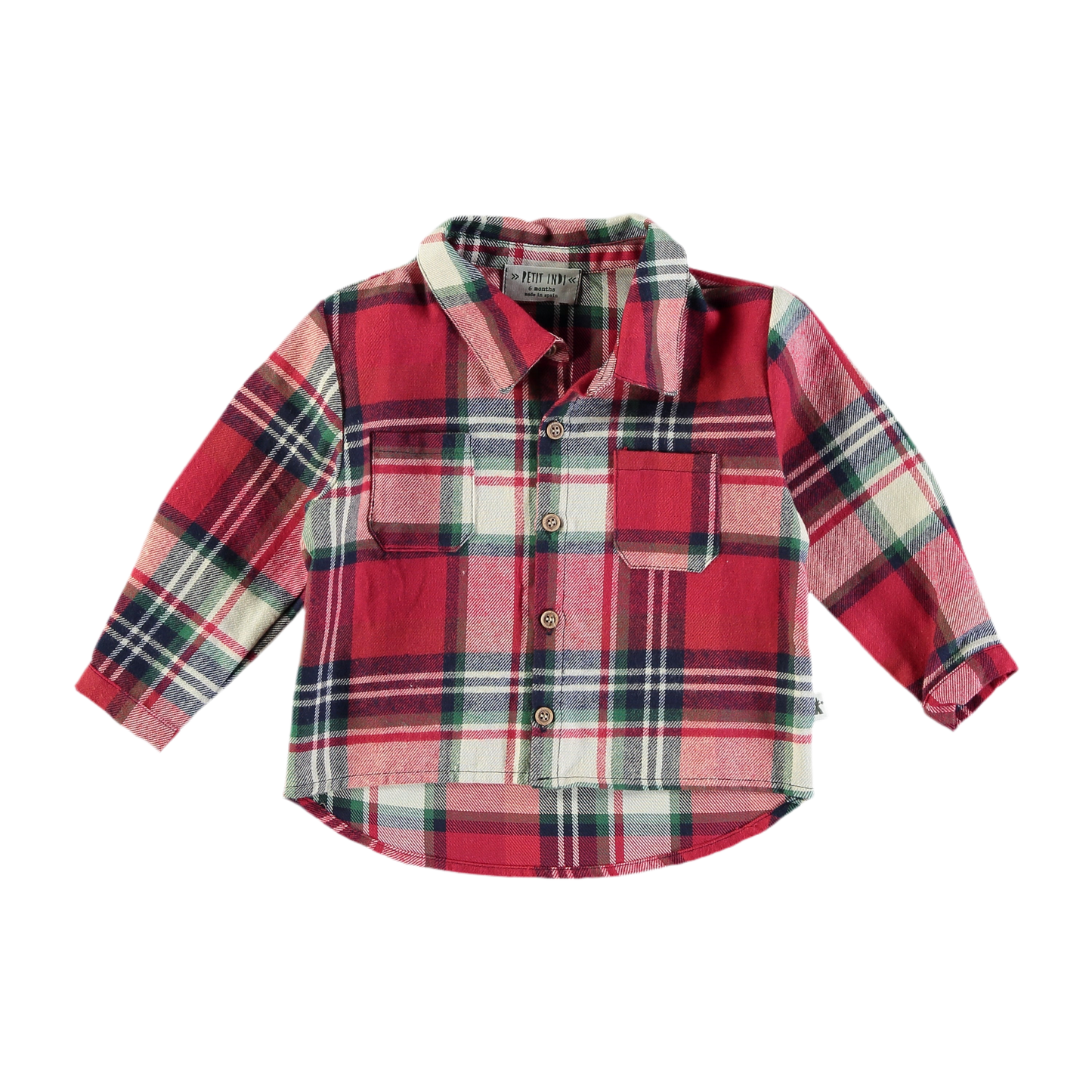 Camicia check a scacchi rosso - Petit Indi