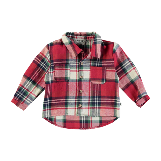 Camicia check a scacchi rosso - Petit Indi