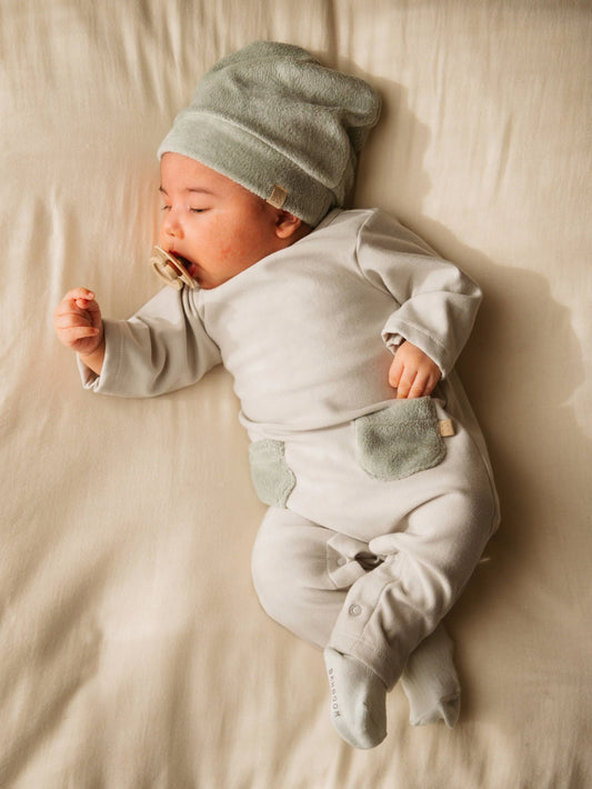 Tutina con tasche teddy SKY GREY - Bamboom