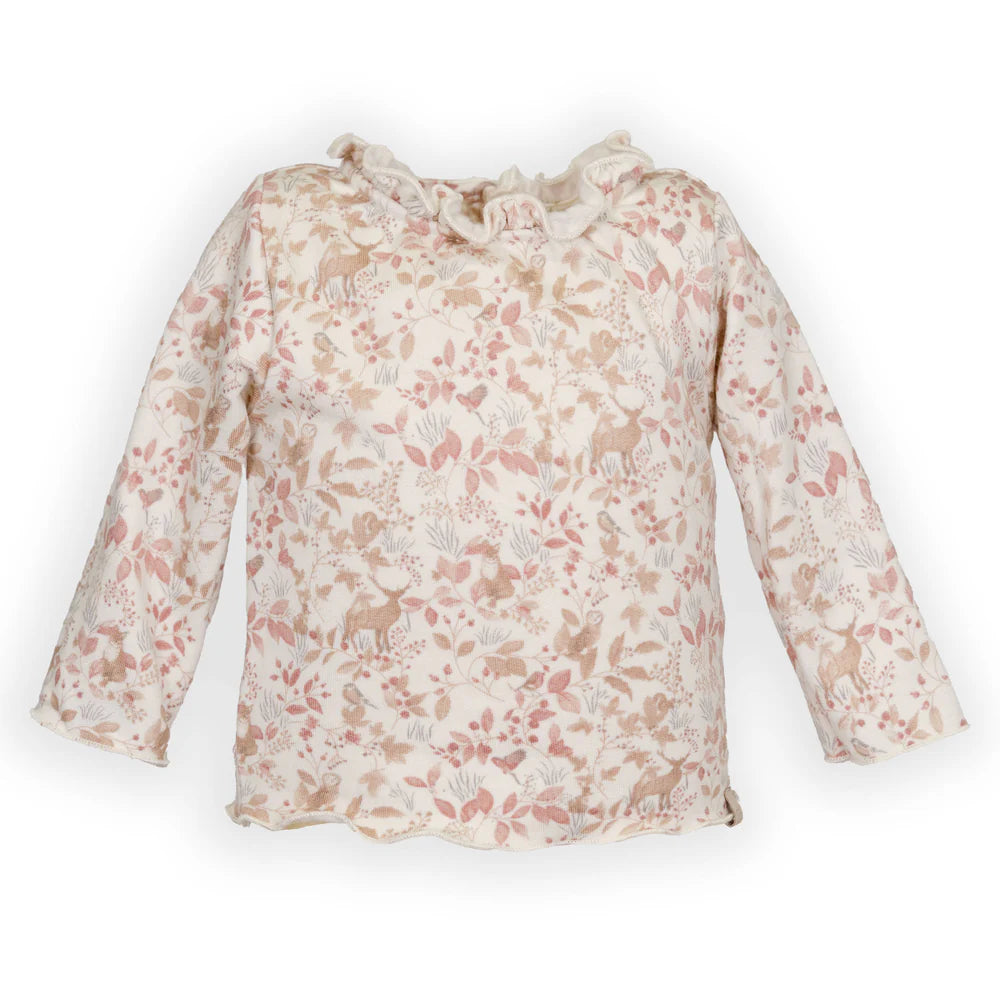 Shirt con colletto volant PRINT AUTUMN FOREST - Bamboom