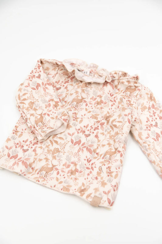Shirt con colletto volant PRINT AUTUMN FOREST - Bamboom