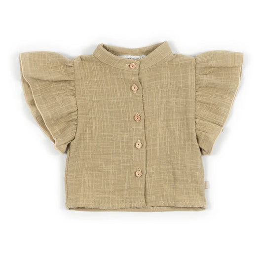 Camicia bimba Lino Look MUSTARD - Bamboom