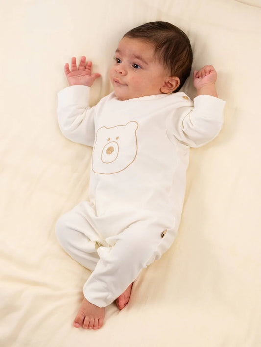 Tuta Orso con piedi OFFWHITE - Bamboom