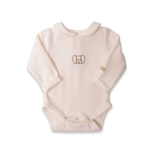 Body colletto con ricamo whisper pink - Bamboom