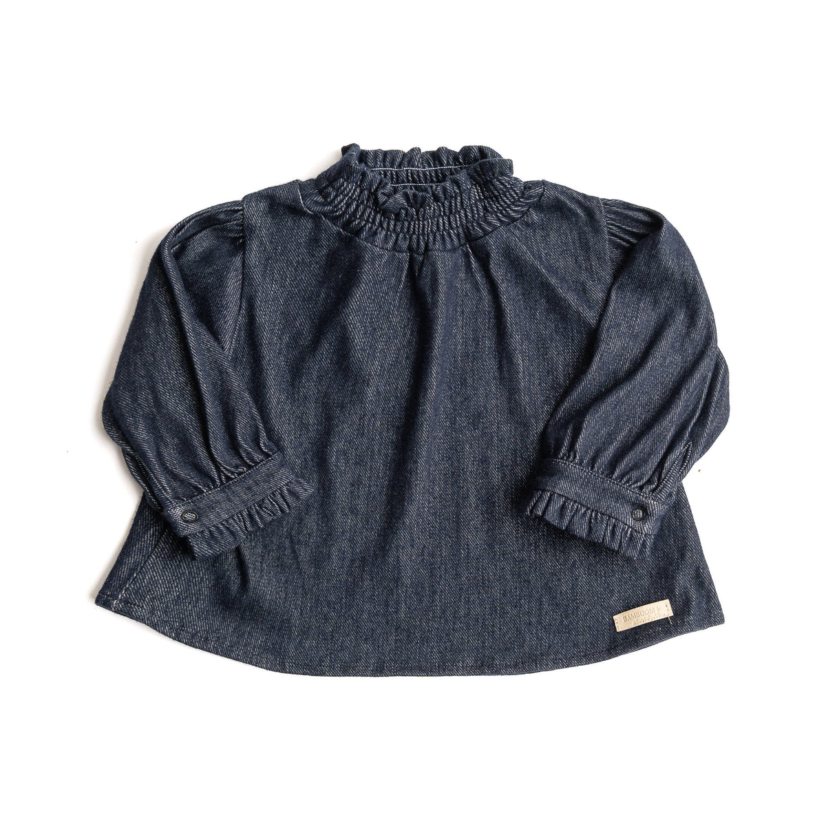 Camicia collo arricciato jeans blu - Bamboom