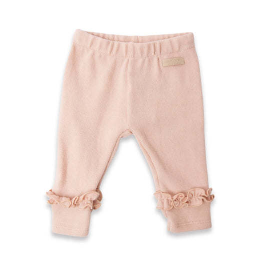 Leggings con bordo volant warm pink - Bamboom