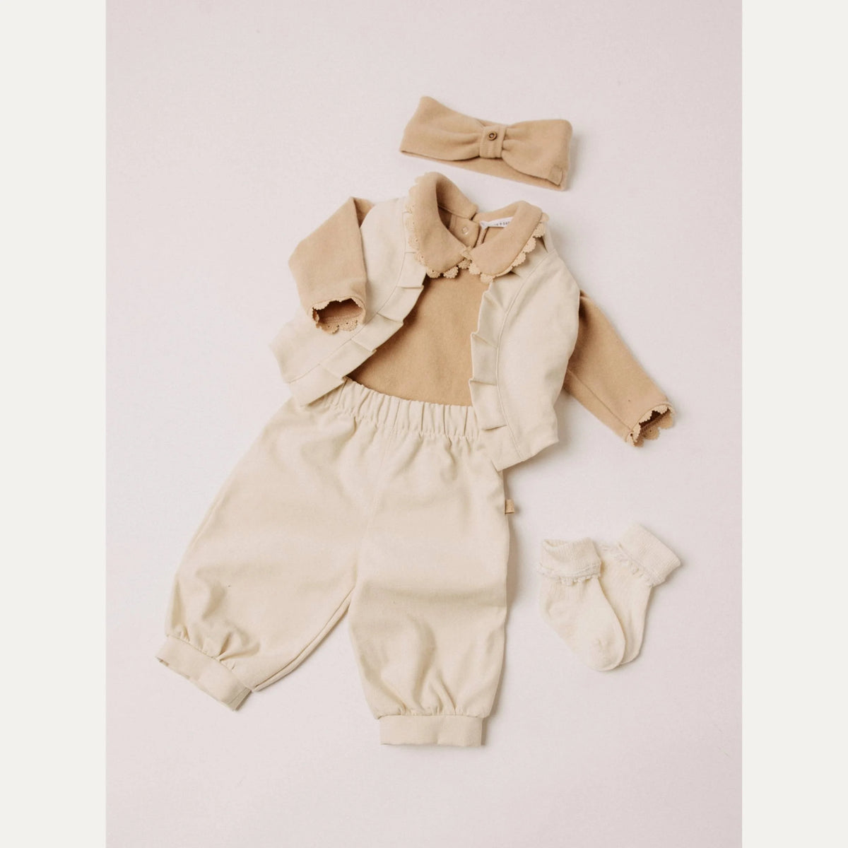 Body con collo tondo e embroidery warm sand - Bamboom