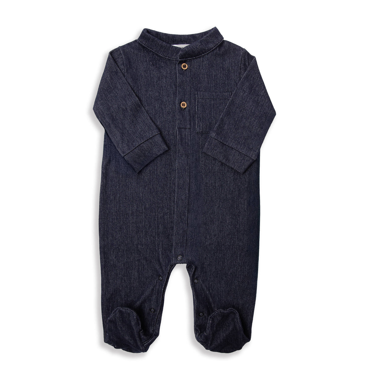 Tutina con colletto coreano jeans blu - Bamboom
