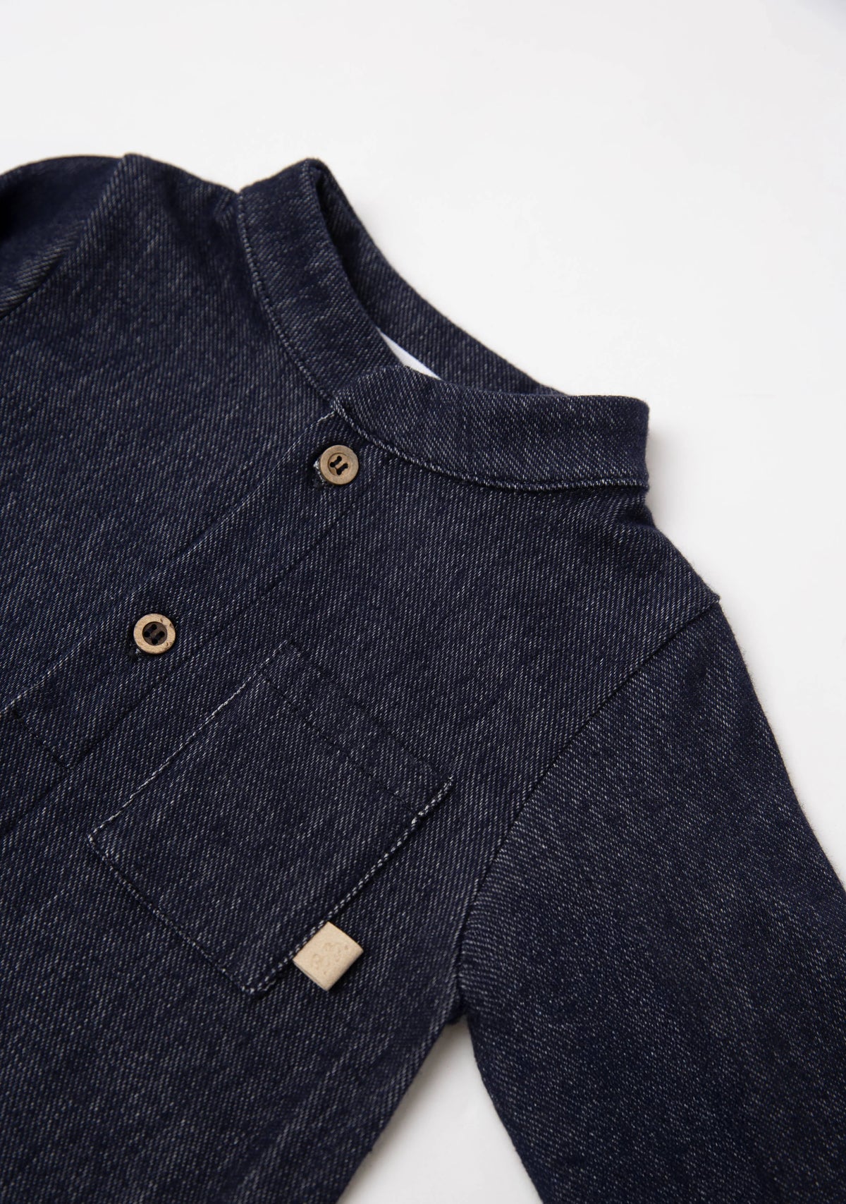 Tutina con colletto coreano jeans blu - Bamboom
