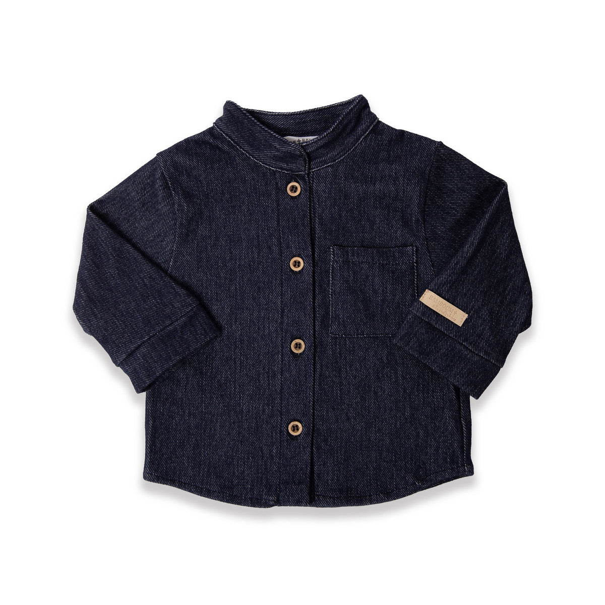 Camicia con collo coreano jeans blu - Bamboom