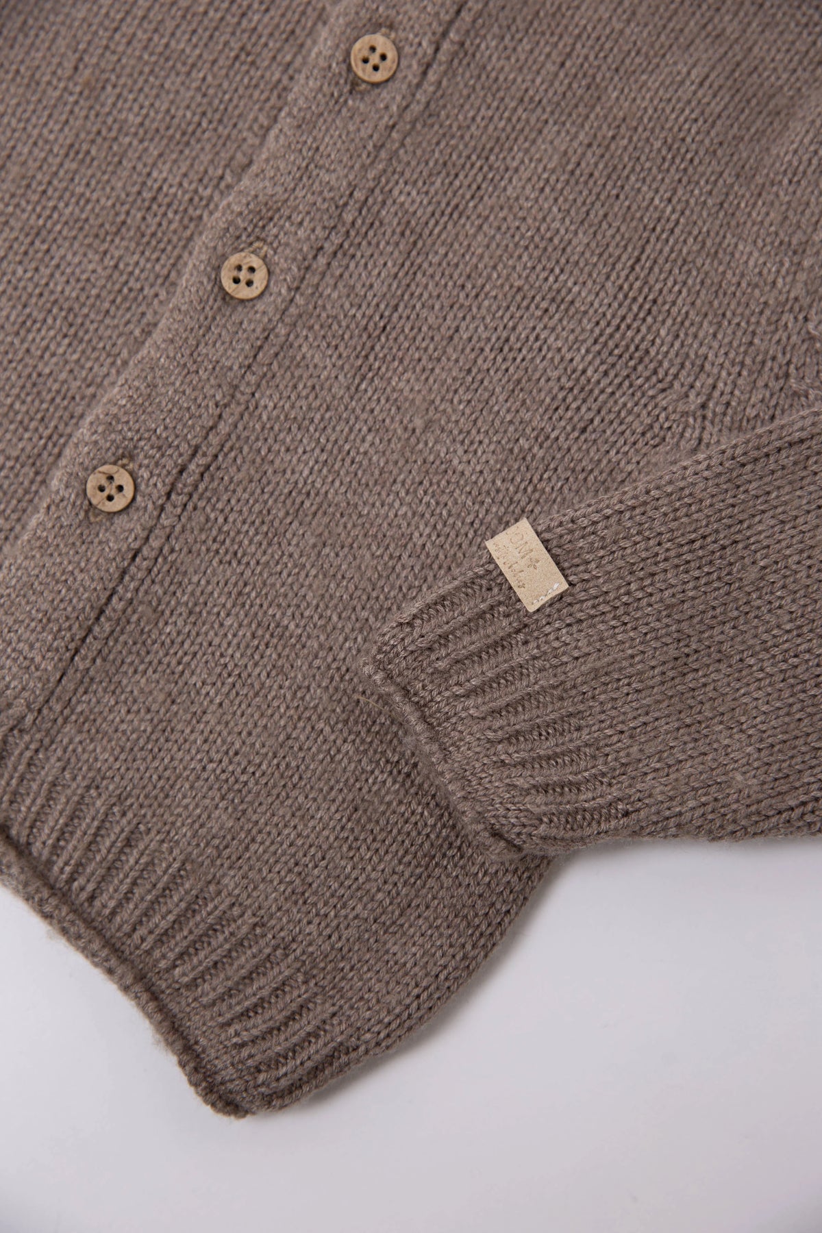 Cardigan con cappuccio ash brown - Bamboom
