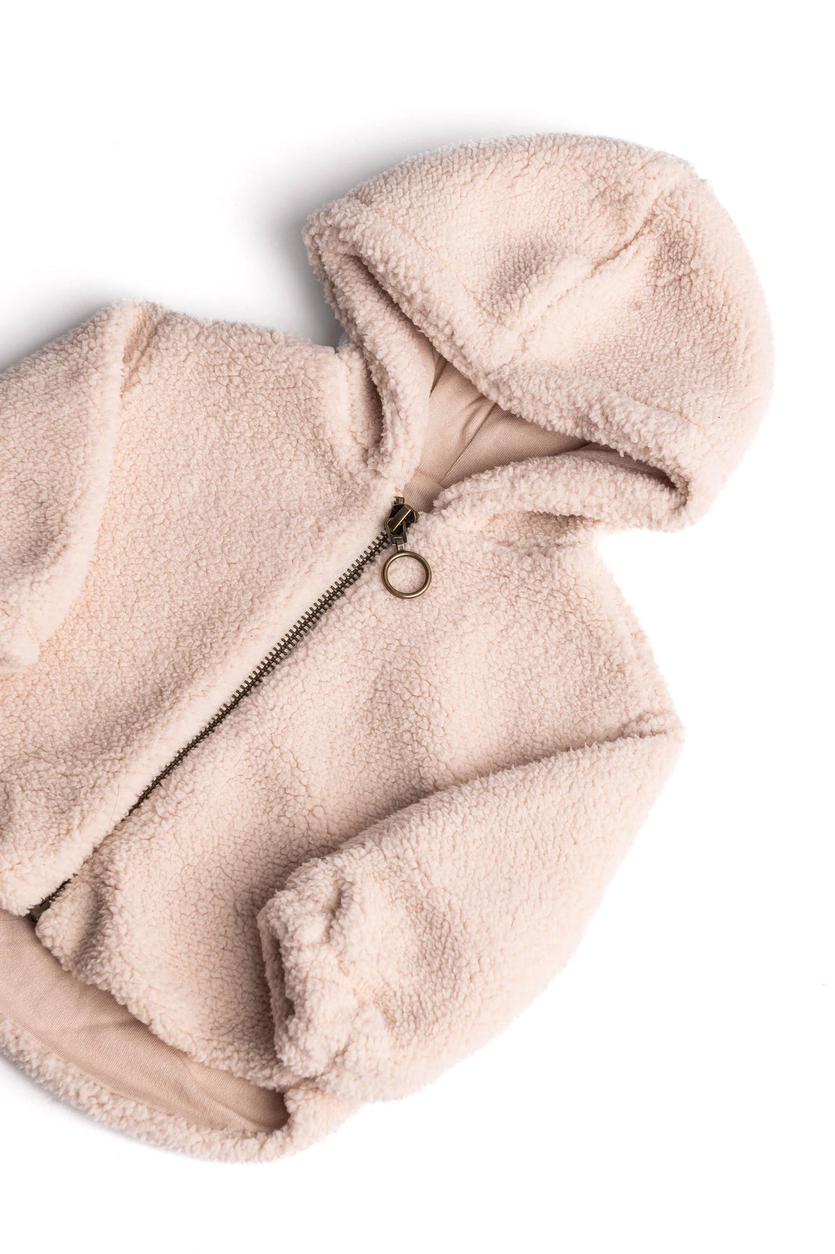 Giacca teddy con cappuccio whisper pink - Bamboom
